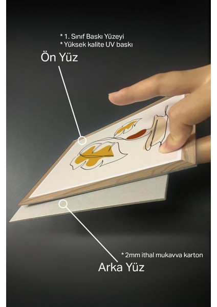 3 Parça Ahşap Çerçeve Görünümlü Mukavva Poster Tablo Seti - Set 107 fiyatları