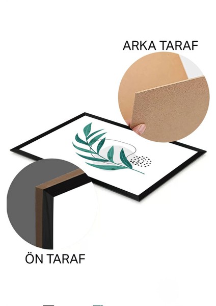 3 Parça Siyah Çerçeve Görünümlü Mdf Tablo Seti - Set 30