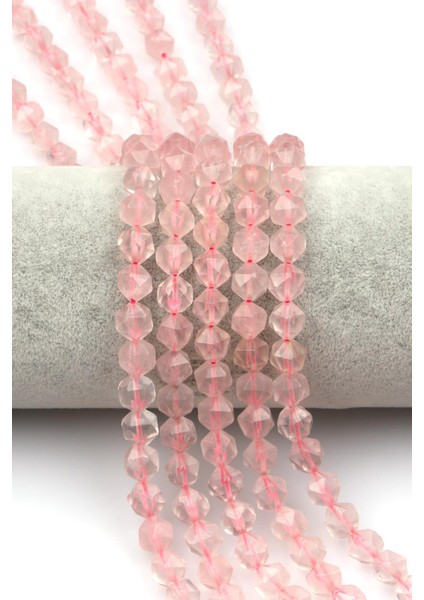 Pembe Kuvars Doğal Taş Dizi Hexagonel Kesim