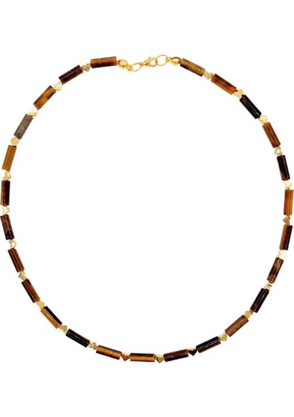 L'atelier Des Perles Arles Necklace Doğal Kaplan Gözü Taşlı Kolye