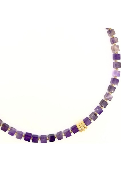 L'atelier Des Perles Viennaviolet Necklace Doğal Ametist Taşlı Kolye