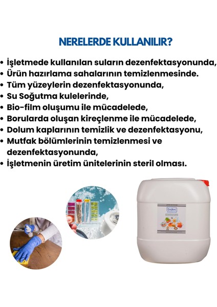 ® Gıda Alanı Dezenfektanı 30 Lt | Hipokloröz Asit (Hocl) Bazlı Güvenli Hijyen Çözümü