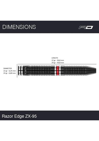 Razor Edge Zx-95 % 95 Tungsten Çelik Uçlu Dart Oku