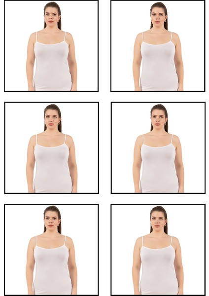 Özkan 25923 6'lı Paket Kadın Viskon Ip Askılı Biyeli Yumuşak Ince Askılı Büyük Geniş Beden Atlet