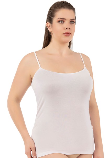 Özkan 25923 6'lı Paket Kadın Viskon Ip Askılı Biyeli Yumuşak Ince Askılı Büyük Geniş Beden Atlet indirimleri