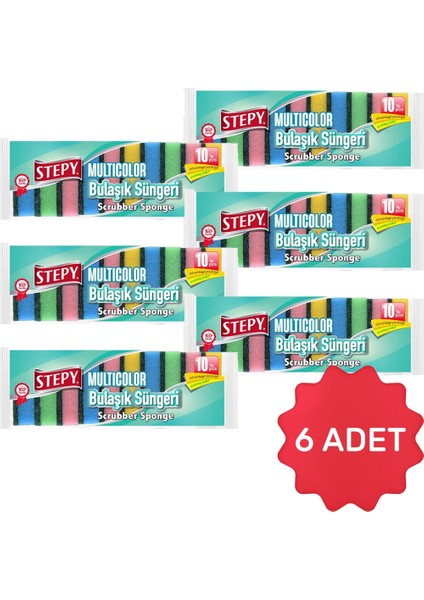 Multicolor Bulaşık Süngeri 10'lu x 6 Adet