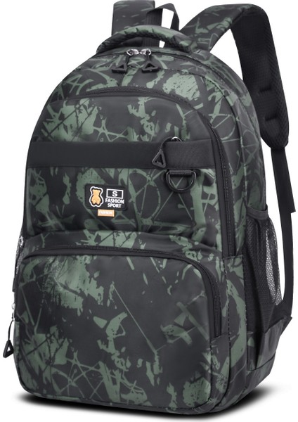 Erkek Çocuklar, Ortaokul ve Lise Öğrencileri Için Baskılı, Su Geçirmez ve Aşınmaya Dayanıklı Sırt Çantası, Geniş Kapasiteli Okul Çantası, Şık ve Rahat Sırt Çantası (Yurt Dışından)