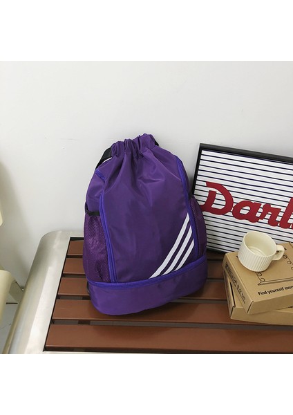Eğitim Sırt Çantası Çizgili Ipli Saklama Çantası Futbol Çantası Ipli Seyahat Sırt Çantası Spor Yoga Spor Çantası (Yurt Dışından)