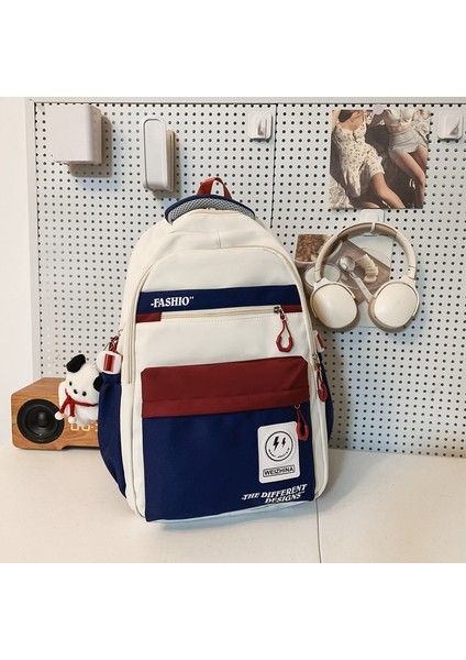 Erkek Üniversite Öğrencileri Için Okul Çantaları, Sade ve Şık Sırt Çantaları, Ortaokul ve Lise Öğrencileri Için Geniş Kapasiteli Çiftin Zıt Renkli Sırt Çantaları (Yurt Dışından)