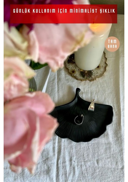 Siyah Sunumluk Takı Tabağı Dekoratif Tepsi Obje Ev Dekorasyon Model 19 fiyatları