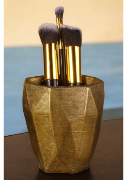 Makyaj Düzenleyici Makyaj Organizeri Makyaj Fırçalığı Altın Renk Model 2