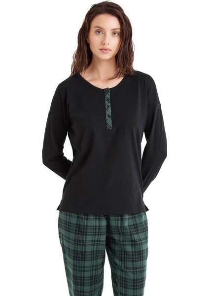 Kadın Siyah Pijama Takımı 60477 modelleri