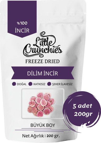 Freeze Dried Dilim Incir - 1 Kg. - Büyük Boy - Dondurularak Kurutulmuş 5X200 Gr.