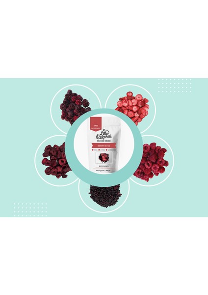 Freeze Dried Berry Mix Bites - 100 Gr. - Büyük Boy - Dondurularak Kurutulmuş modelleri