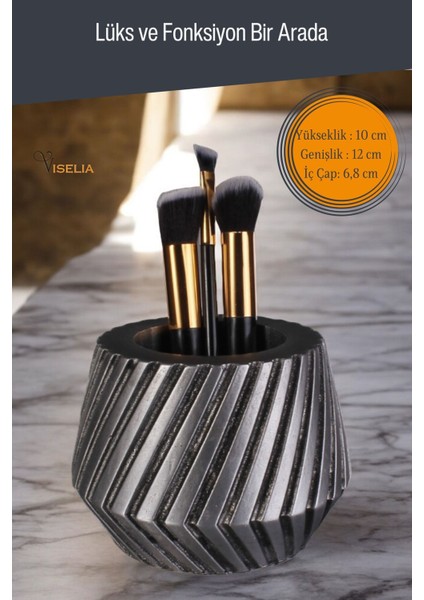 Makyaj Düzenleyici Makyaj Organizeri Makyaj Fırçalığı Gümüş Eskitme Renk Model 21 fiyatları