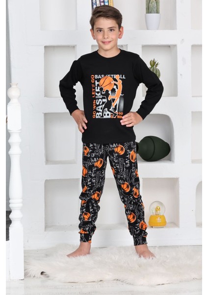 Basket Erkek Çocuk Pijama takımı - Siyah