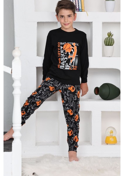 Basket Erkek Çocuk Pijama takımı - Siyah
