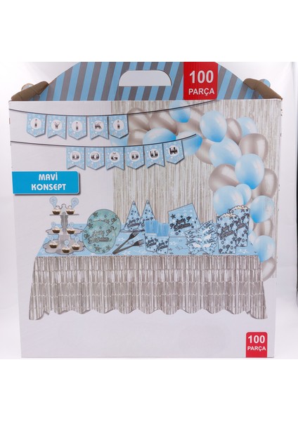 100 Mavi Konsept Doğum Günü Party Seti fiyatları