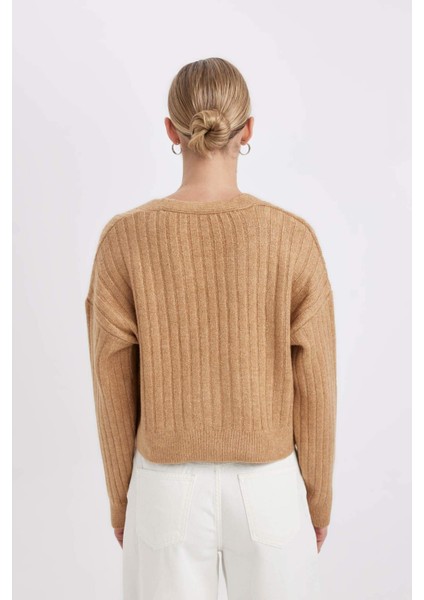 Regular Fit V Yaka Basic Düz Düğmeli Triko Hırka R1389AZ24WN indirimleri