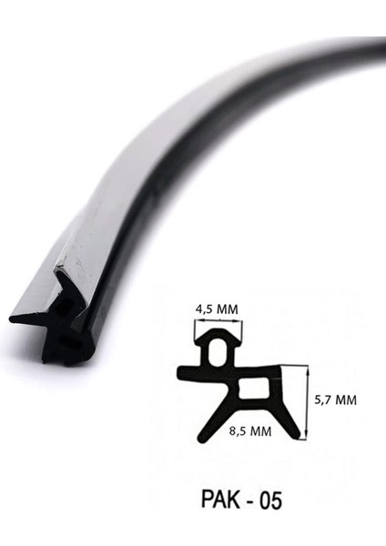 Pak-05 Siyah Kauçuk Yağlı Pvc Kapı Pencere Conta Fitili Tüm Pencerelere Uyumlu 185 Metre modelleri