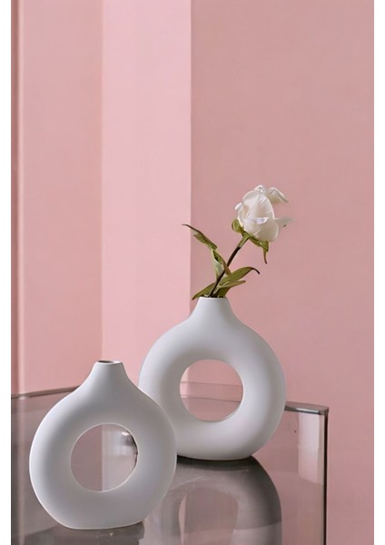 Dekoratif Vazo Seti Obje Ev Dekorasyon Masa Üstü Dekor Vazo Seti Model 23