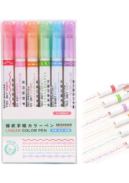 Linear Color Pen Altı Farklı Desenli Kalem Seti fiyatları