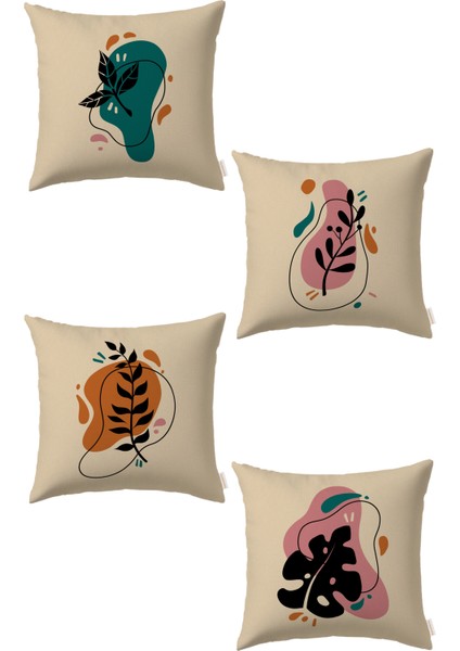 Çiçek 4’lü Kırlent Kılıf DS19