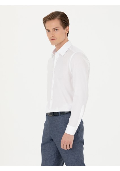 Erkek Beyaz Slim Fit Uzun Kollu Gömlek 50273445-VR013 modelleri