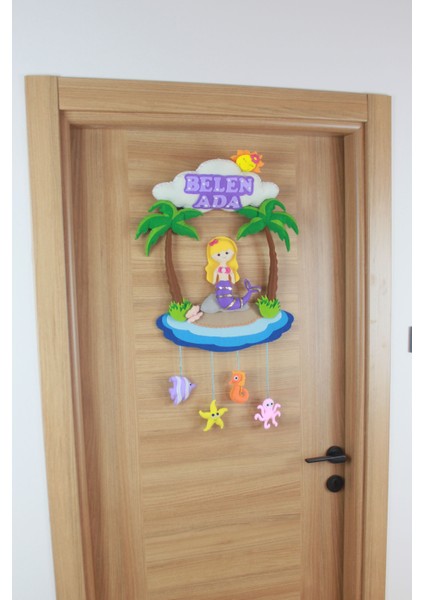 Belen Ada Isimli Deniz Kızlı Bebek Kapı Süsü