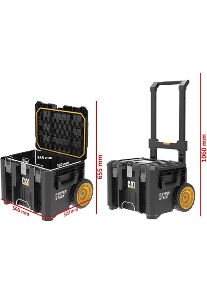 DA41004 Hyper Stack 60 Litre Ağır Hizmet Tipi Tekerlekli Kilitli Takım Çantası