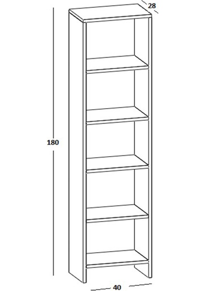 Atlantis 5 Raflı Çok Amaçlı Kitaplık