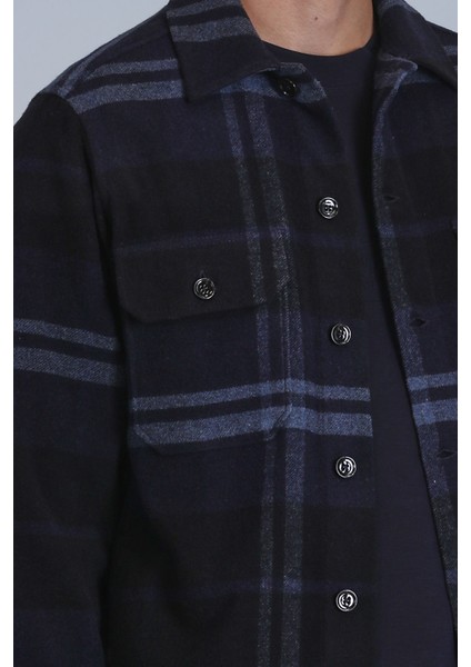 Barder Erkek Basic Gömlek Slim Fit Lacivert