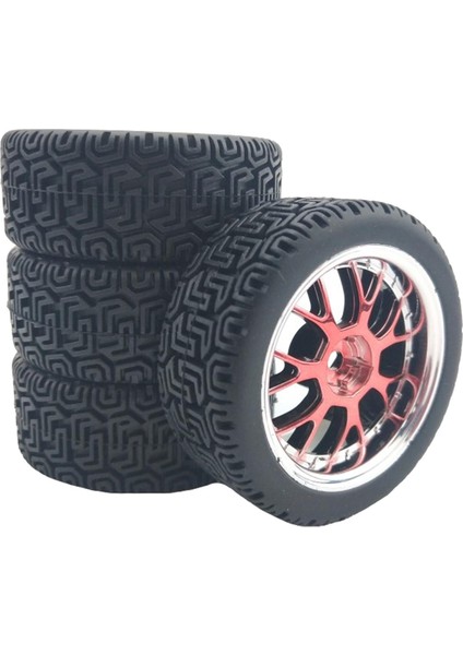 4 Kauçuk Tekerlek Wltoys 144001 124018 Model Rc Dıy Kırmızı Için Yükseltme (Yurt Dışından)