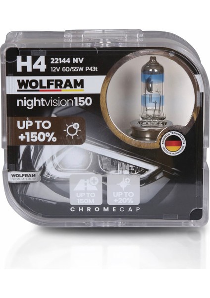 H4 Ampul Nv +%150 Fazla Işık Ve %20 Beyaz Işık 12V 60/55W