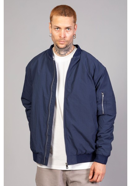 Lacivert Regular Fit /krinkıl Kumaş Içi Kapitone Pilot Erkek Ceket (Ilkbahar-Sonbahar-Kış) fırsatları
