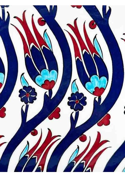 S Lale Motifli Iznik Çini Tabak