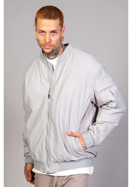 Gri Regular Fit /krinkıl Kumaş Içi Kapitone Pilot Erkek Ceket (Ilkbahar-Sonbahar-Kış) modelleri