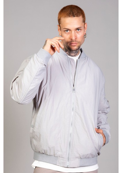 Gri Regular Fit /krinkıl Kumaş Içi Kapitone Pilot Erkek Ceket (Ilkbahar-Sonbahar-Kış) fırsatları