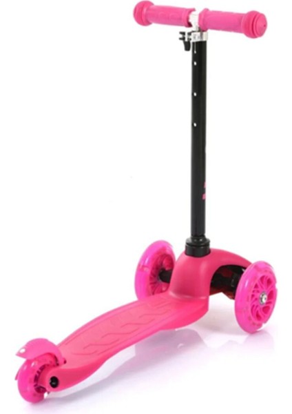 Pembe Pembe 3 Tekerlekli LED Işıklı Scooter 3+ Yaş 3