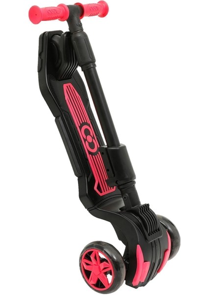 Pembe Cool Wheels LED Işıklı Oturaklı Pembe Combo Scooter 3+ Yaş 3