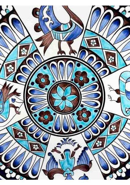 Selçuklu Kuşu 30cm Iznik Çini Tabak