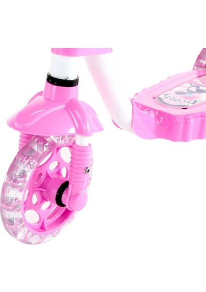 3 Silikon 3 Tekerlekli Frenli Çocuk Scooter 3 - 4 Yaş Pembe
