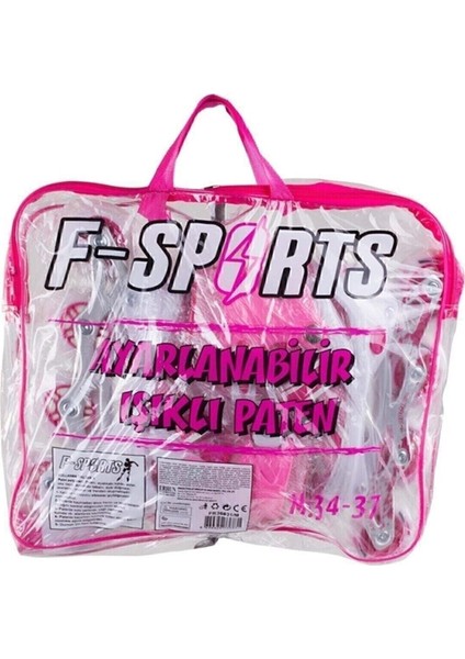 Pembe Ayarlanabilir Çocuk Pateni 2+2 Teker Alıştırma Teker ve Numara Ayarlı Başlangıç Pateni M (35-