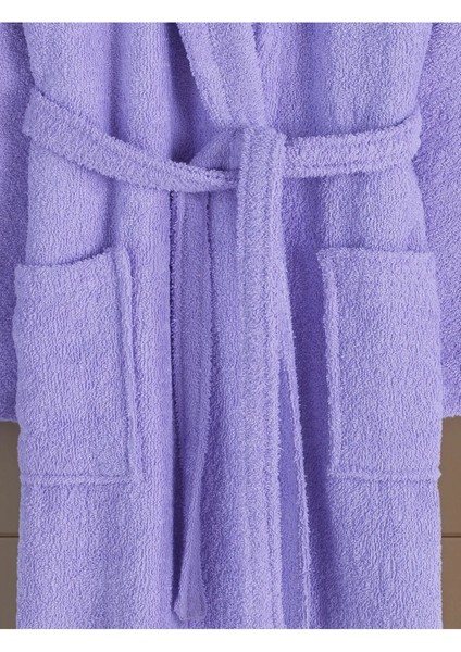 Lila Büyük Beden Şalyaka Cepli Bornoz Pamuklu Hamam Sauna Banyo Battal Kadın Erkek Unisex 3xl 4xl Bornoz modelleri