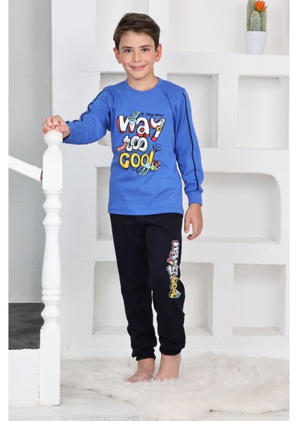 Way Too Cool Erkek Çocuk Pijama takımı - Mavi