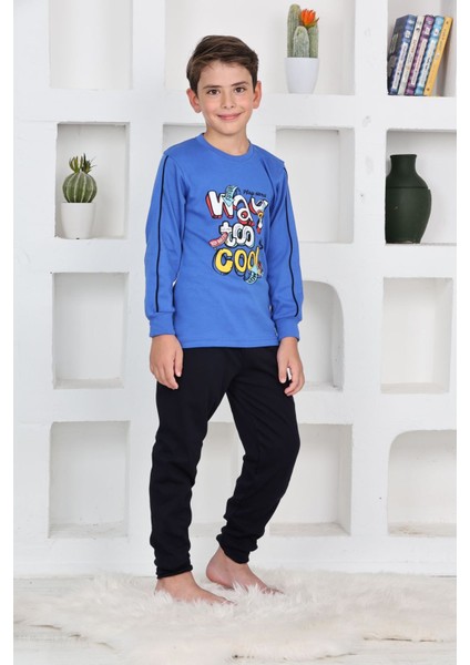 Way Too Cool Erkek Çocuk Pijama takımı - Mavi