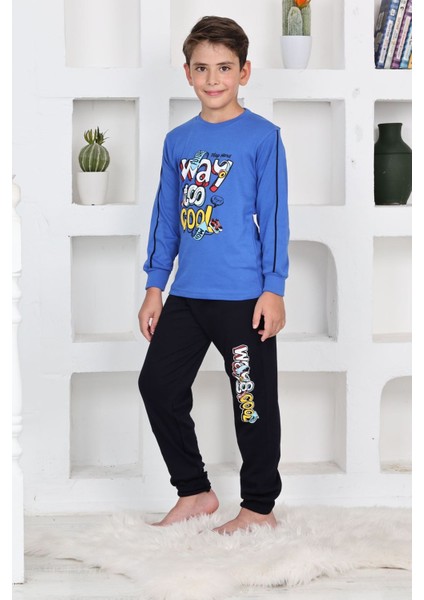 Way Too Cool Erkek Çocuk Pijama takımı - Mavi