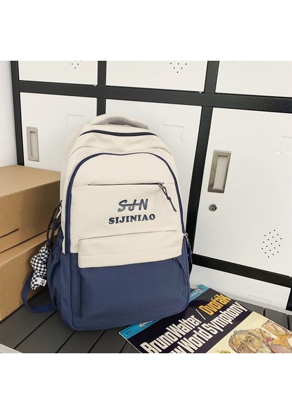 Büyük Kapasiteli, Mektup Baskılı, Kontrast Renkli Üniversite Öğrencisi Sırt Çantaları (Yurt Dışından)