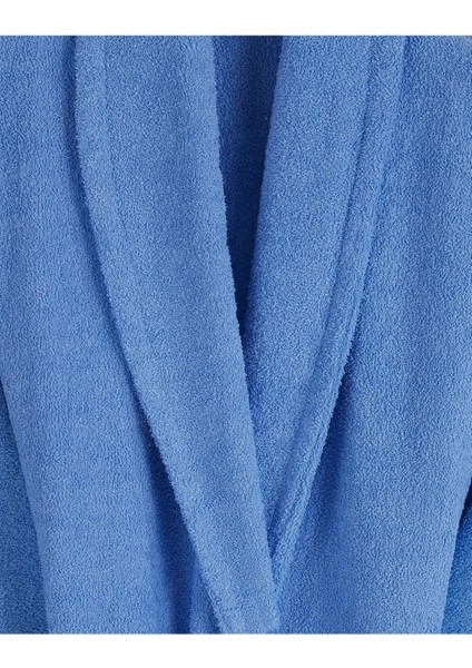 Mavi Büyük Beden Şalyaka Cepli Bornoz Pamuklu Hamam Sauna Banyo Battal Kadın Erkek Unisex 3xl 4xl Bornoz fiyatları