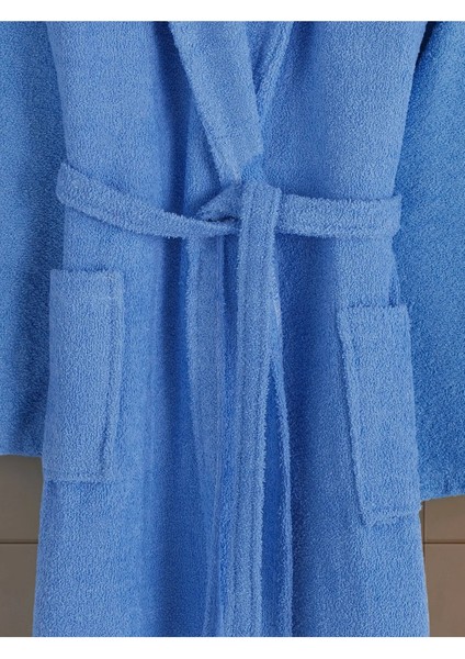 Mavi Büyük Beden Şalyaka Cepli Bornoz Pamuklu Hamam Sauna Banyo Battal Kadın Erkek Unisex 3xl 4xl Bornoz modelleri